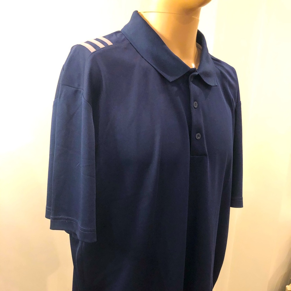 Adidas 3 Stripe Polo Blue Sz XL